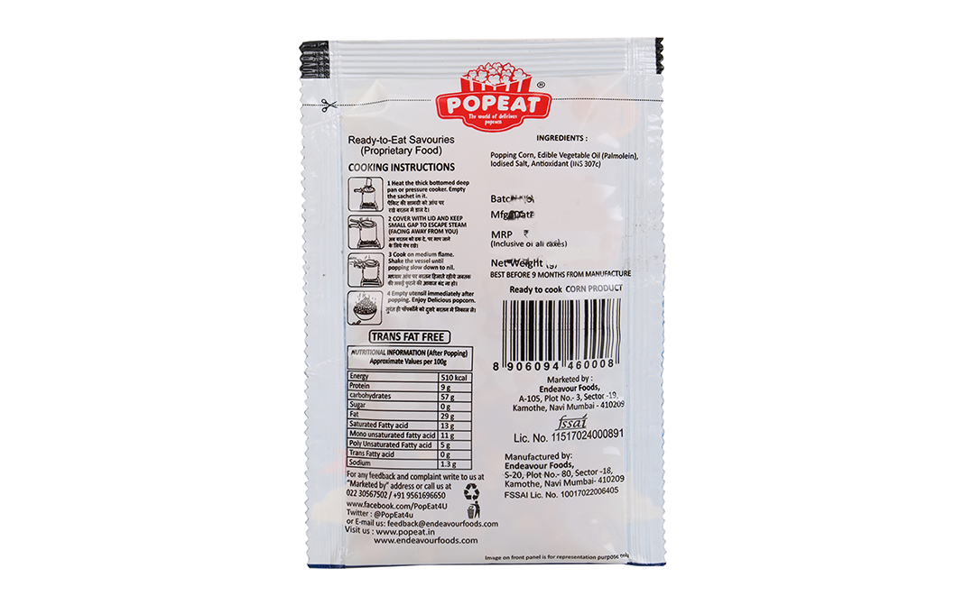 PopEat Delicious Popcorn Salty Delight Flavour   Pack  40 grams